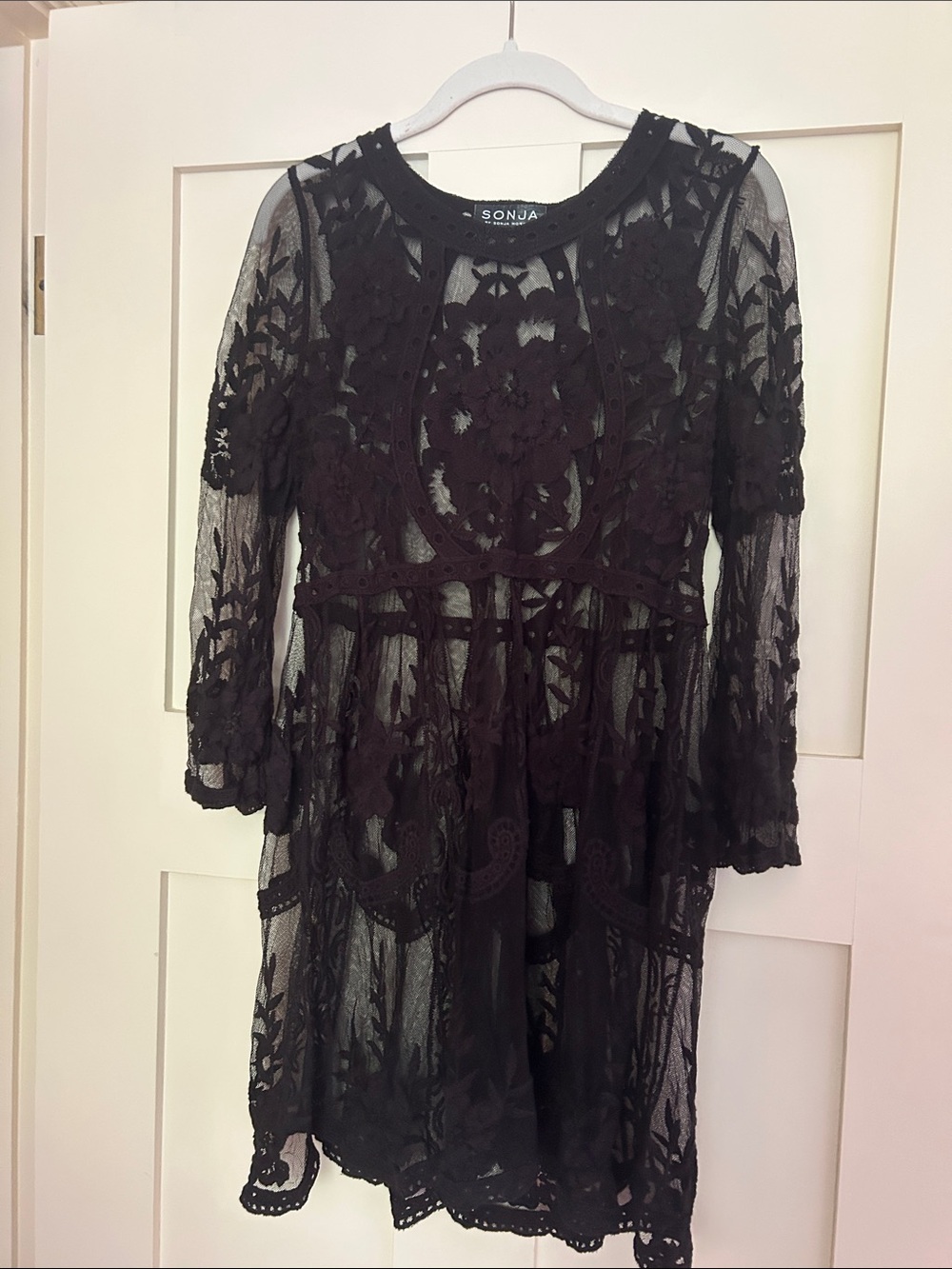 SONJA Black Floral Lace Dress